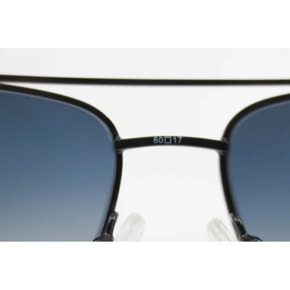 RMS 20219 Black Aviator Sunglasses Blue Gradient Lens Metal Frame 60-17-145